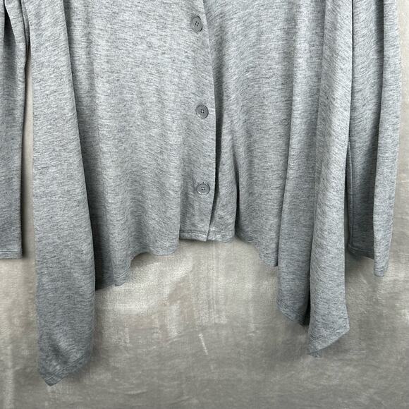 Talbots Sweater Womens Medium Gray Button Front Cardigan Wool Blend Lagenlook - Picture 3 of 12